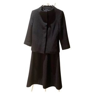 Isaac Mizrahi for Target Black Jacket & Sleeveless Dress VTG MIDI, Size 6/M